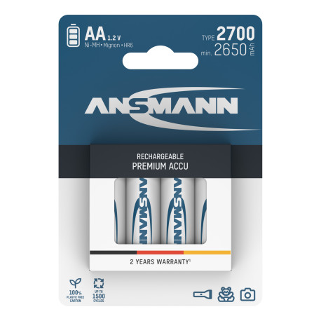 Акумулятор Ansmann AA 4 X 2700 mAh NiMH 1.2V PREMIUM